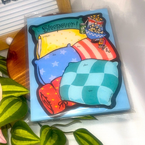 Sleepover Birthday Party Invitations Cards - Slumber Party Supplies for Kids 6 - Picture 1 of 2